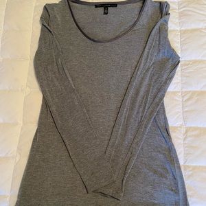 White House Black Market basic silky long sleeved tee in size Small in gray.
